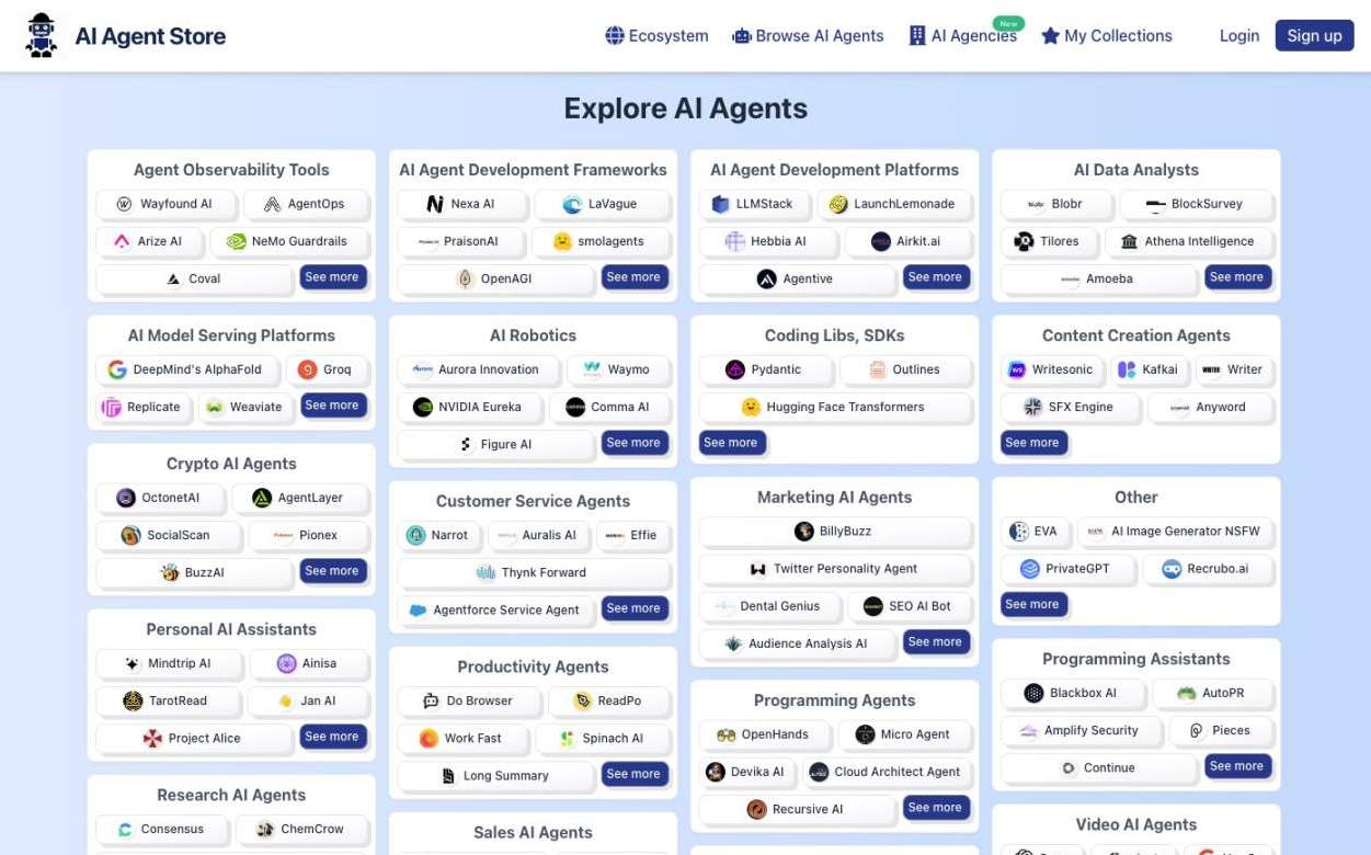 Browse hundreds of AI agents at AI Agent Store